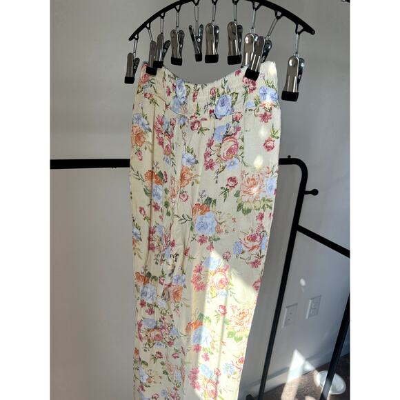 XS WeWoreWhat Floral Vintage Drape Smocked Flair Pants NWT - Picture 6 of 14